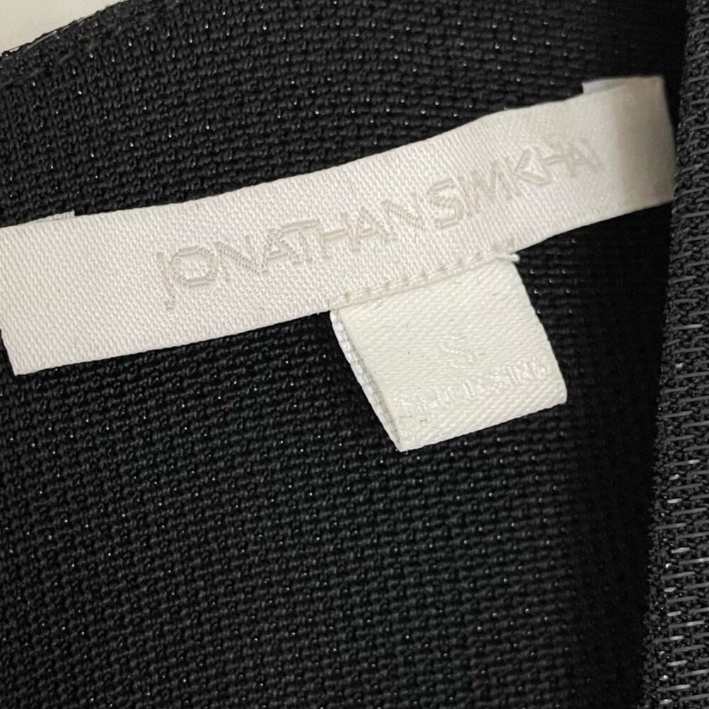 Jonathan Simkhai Black Metallic Slinky V Neck Belted Wrap Dress S $575 - Picture 9 of 12